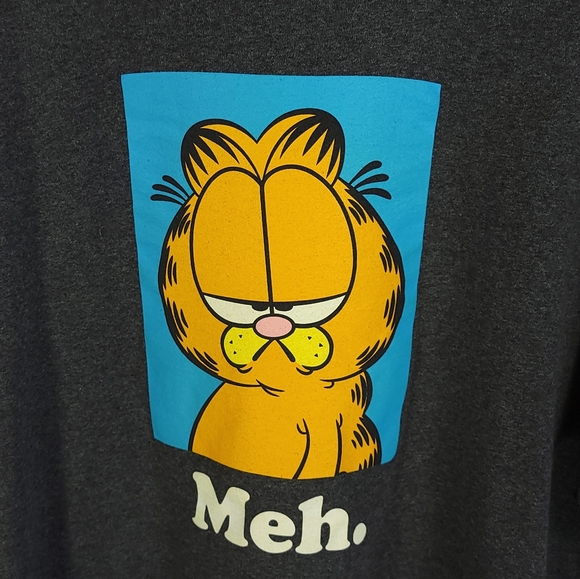 Nickelodeon Garfield Meh Short Sleeve Graphic T-Shirt Men's 3XL Cat Gray - Picture 3 of 7